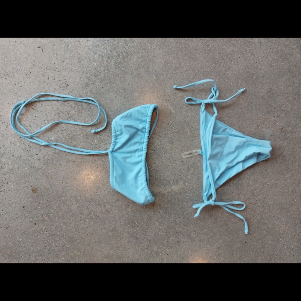 Blue string bikini